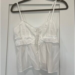 White tie front tank